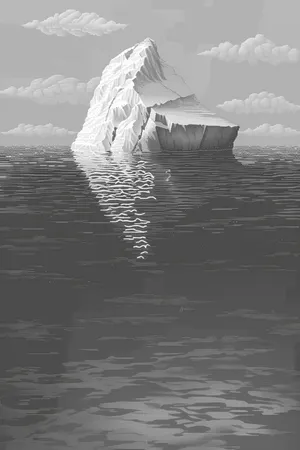 Drawing of an iceberg, with lots of water below it.